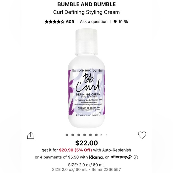 ๐2/$20๐ Bumble and Bumble Bb Curl Defining Styling Cream Minis - Picture 2 of 2
